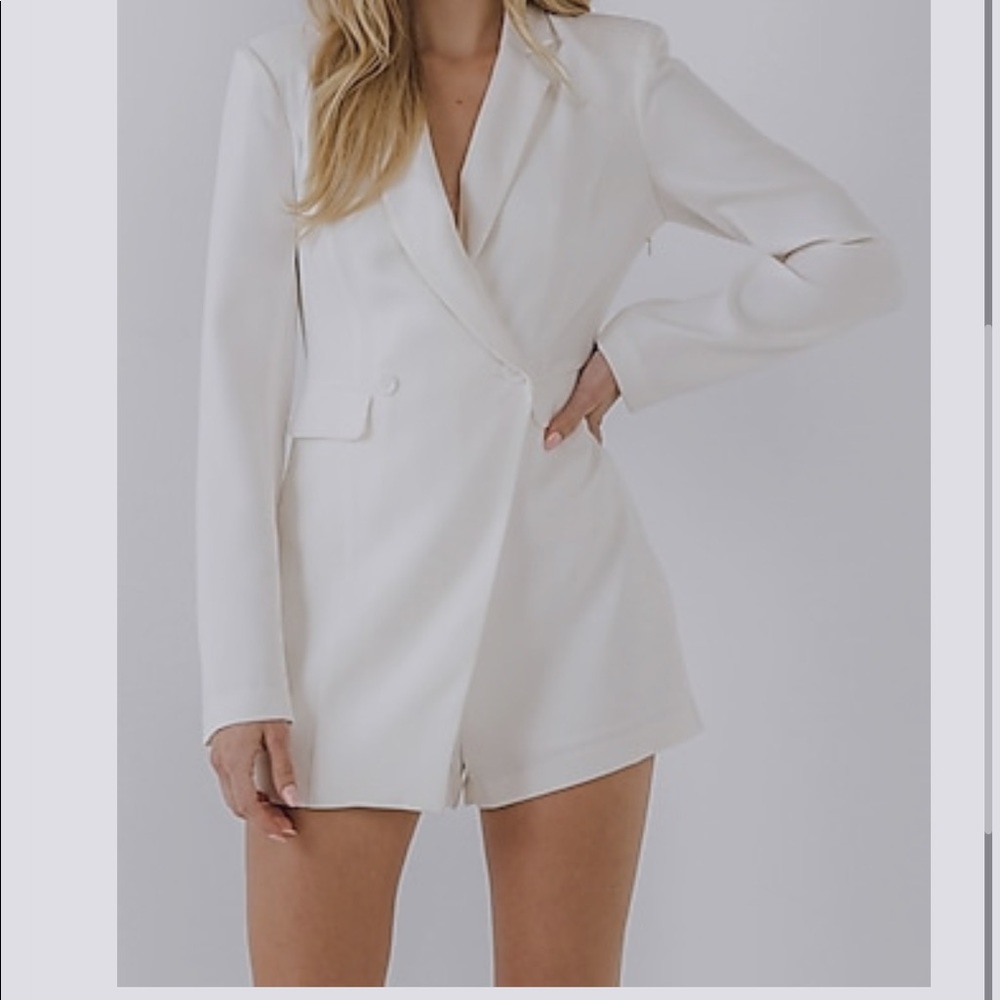 White Blazer Romper
